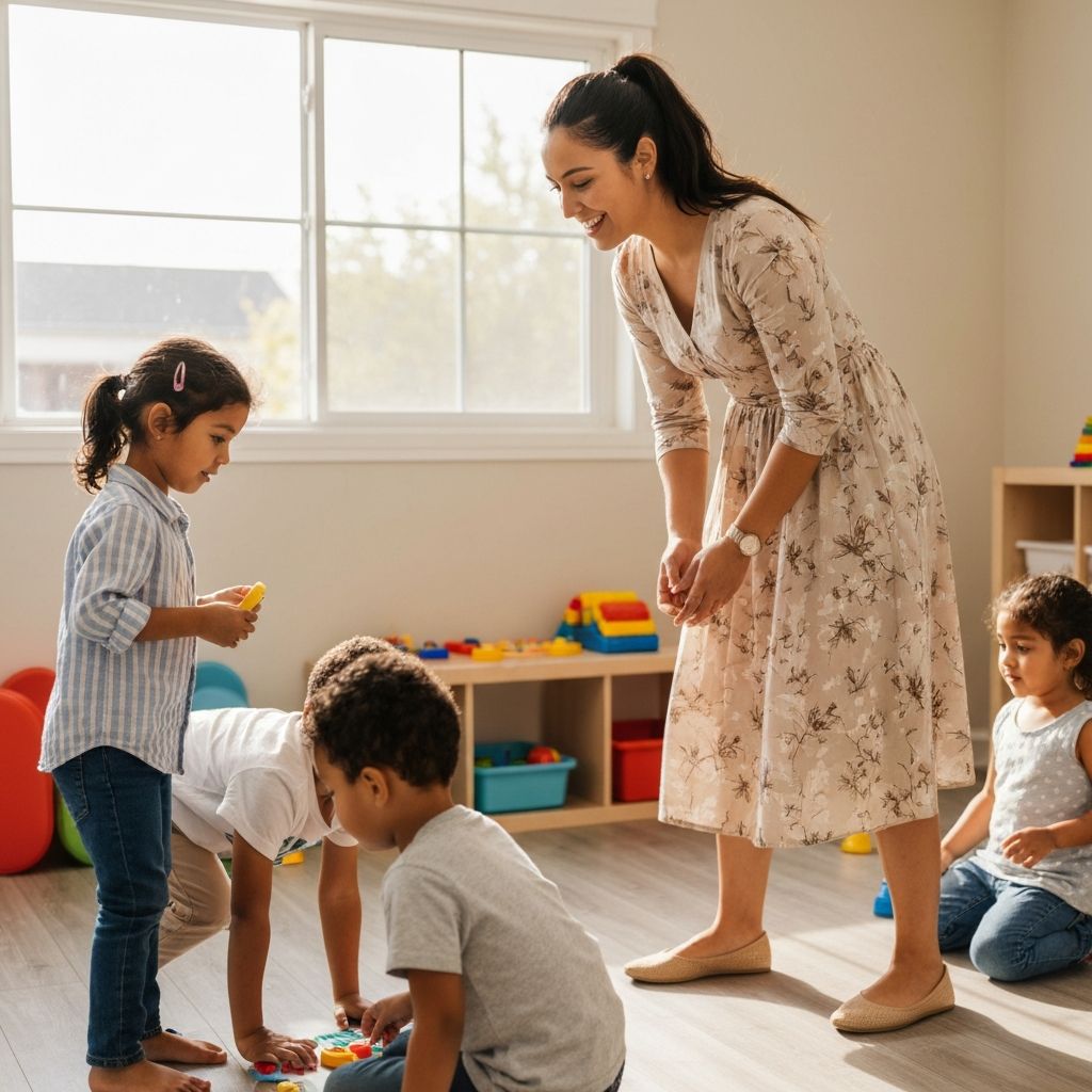 Nounou bienveillante avec un enfant